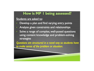Assessing the Standards for Mathematical Practice