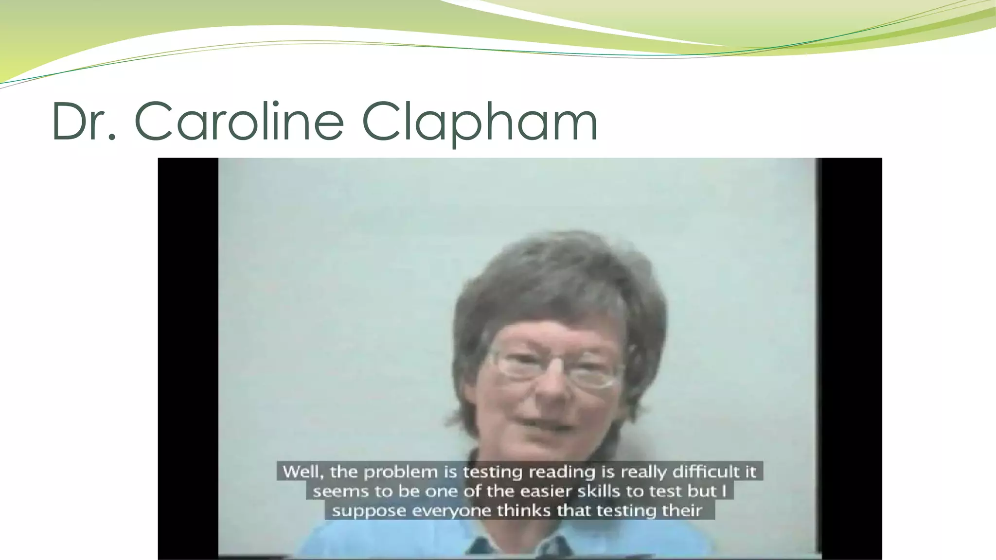 Dr. Caroline Clapham 
 