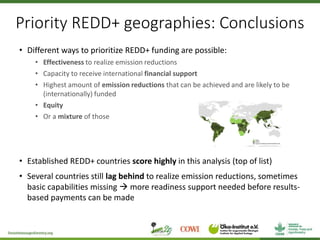 Assessing redd+ readiness to maximize climate finance impact