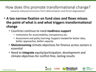Assessing redd+ readiness to maximize climate finance impact