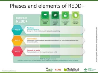 Financing mechanisms for REDD+
› ODA
› Global REDD+ programs
managed by multilateral
institutions (e.g. FCPF,
UNREDD)
› Re...