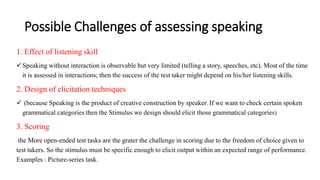 Assessing speaking | PPTX
