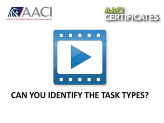CAN YOU IDENTIFY THE TASK TYPES?
 