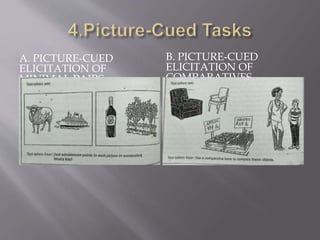 A. PICTURE-CUED
ELICITATION OF
MINIMAL PAIRS
B. PICTURE-CUED
ELICITATION OF
COMPARATIVES
 