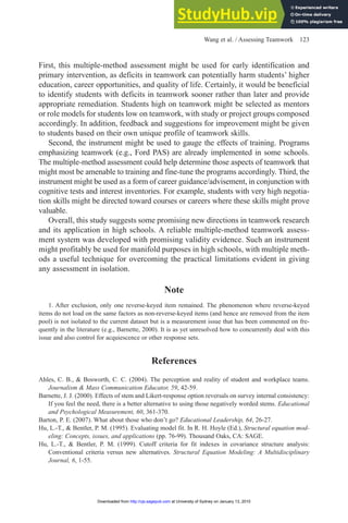 Assessing Teamwork And Collaboration In High School Students A Multi ...