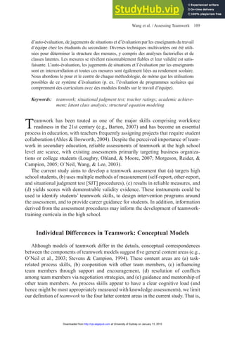 Assessing Teamwork Skills A Multi-Method Approach | PDF | Standardized ...