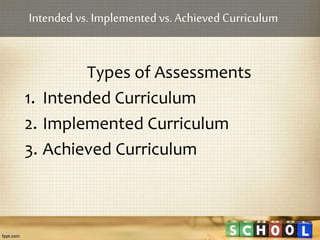 Assessing Curriculum Assessing the curriculum | PPTX