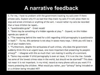 A narrative feedback
 
