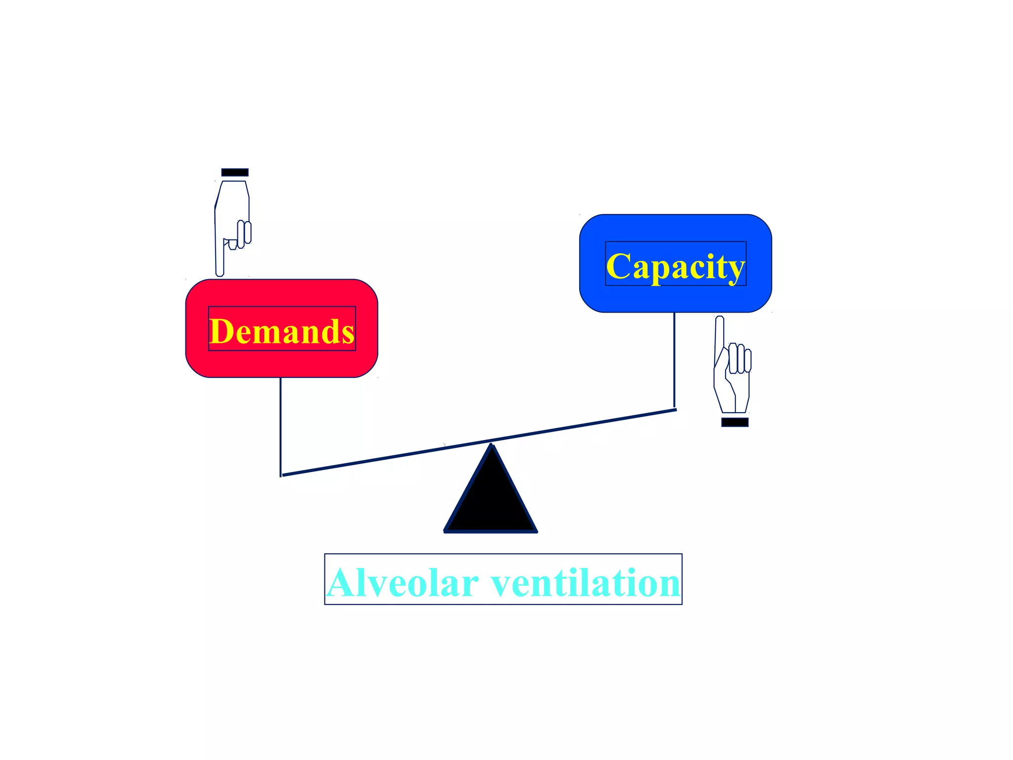 Demands
Capacity
Alveolar ventilation
 