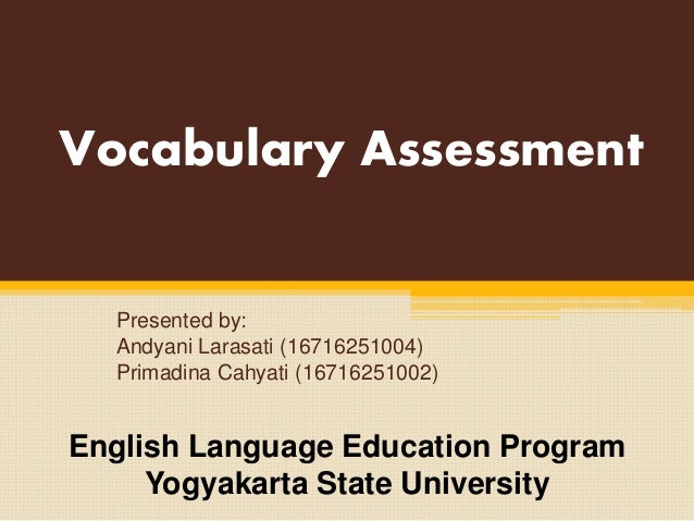 Assessing Vocabulary
