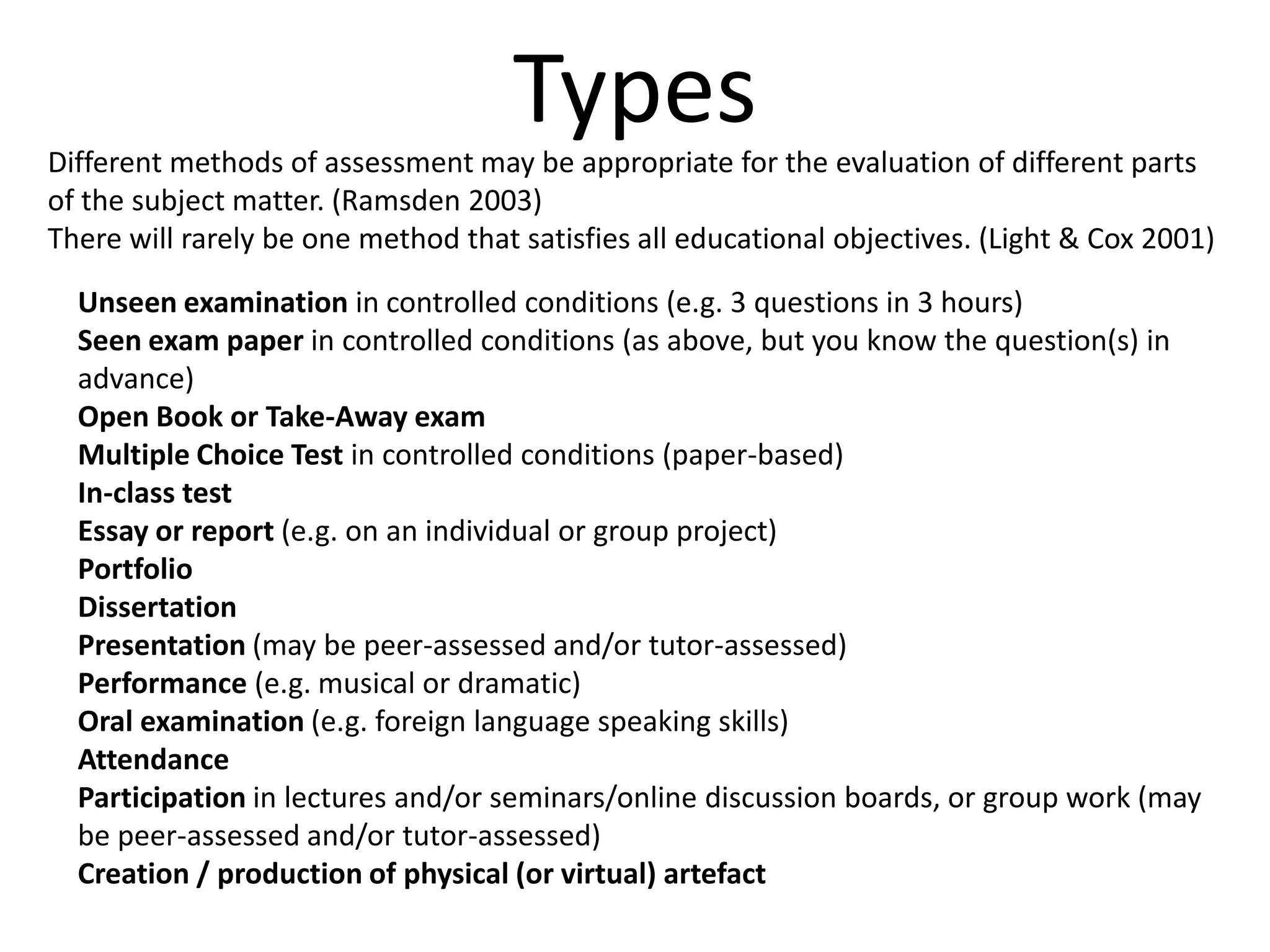 Promoting learning (including the quality of feedback to students);