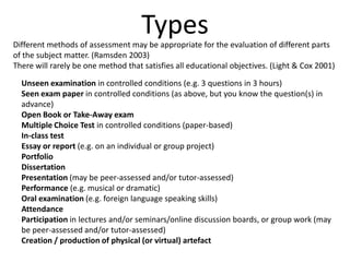 Promoting learning (including the quality of feedback to students);