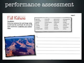 performance assessment
 