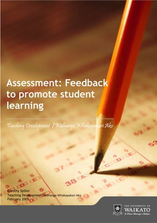 Assessment Feedback To Promote Effective Learning Pdf