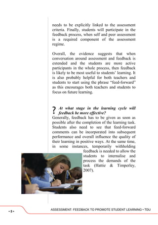 Assessment. feedback to promote effective learning | PDF