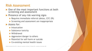 Counselor Risks Assessment-Addiction Counselor Exam Review | PPTX