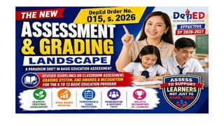 Comprehensive Overview of Revised K to 12 Assessment, Grading, and ...