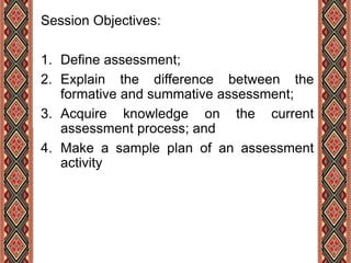 Session Assessment Examples Assessment | PPTX