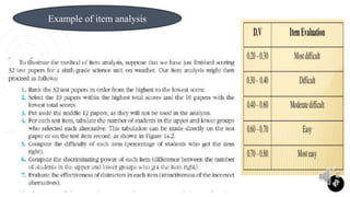 31
Example of item analysis
 