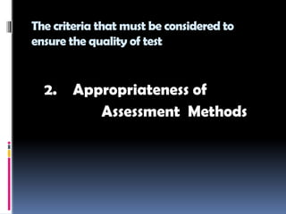 The principle of high Quality Assessment | PPTX