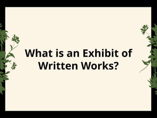 Written Works Includes Exhibit of Students' Written Works: Authentic Assessment Tools and ...