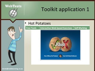 Toolkit application 1 Hot Potatoes Free Tools Interactive Web based Exercises Self Marking 