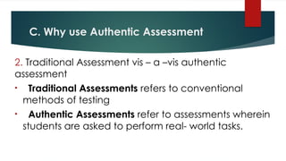 Comprehensive Guide to Authentic Assessment in Education | PPTX