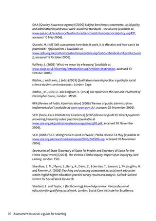 Assessment in Social work: A guide for learning and teaching