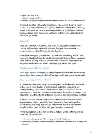 Assessment in Social work: A guide for learning and teaching