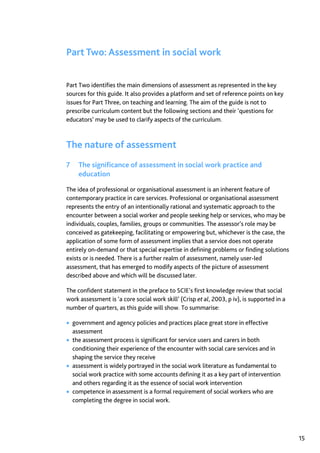 Assessment in Social work: A guide for learning and teaching