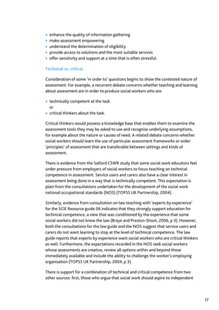 Assessment in Social work: A guide for learning and teaching