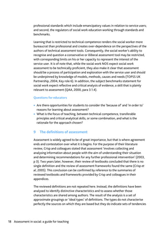 Assessment in Social work: A guide for learning and teaching