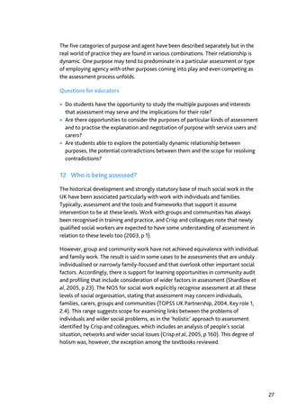 Assessment in Social work: A guide for learning and teaching