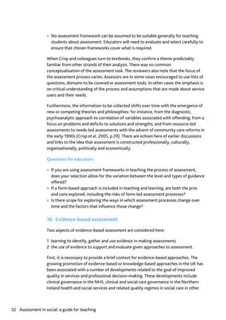 Assessment in Social work: A guide for learning and teaching