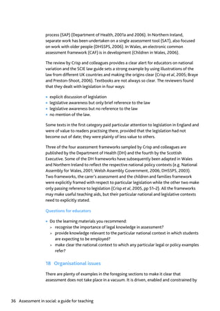 Assessment in Social work: A guide for learning and teaching