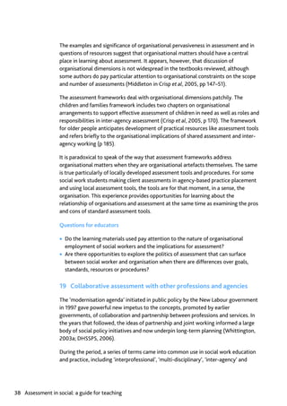 Assessment in Social work: A guide for learning and teaching