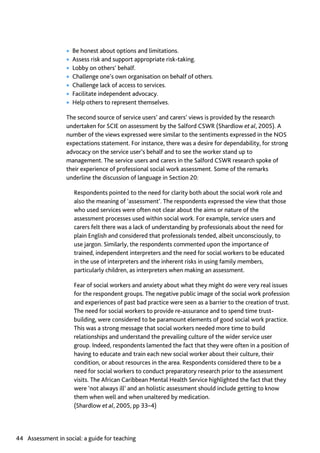 Assessment in Social work: A guide for learning and teaching