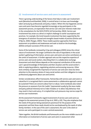 Assessment in Social work: A guide for learning and teaching