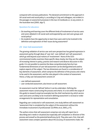 Assessment in Social work: A guide for learning and teaching