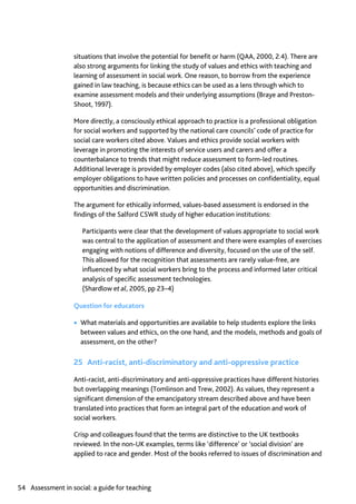 Assessment in Social work: A guide for learning and teaching