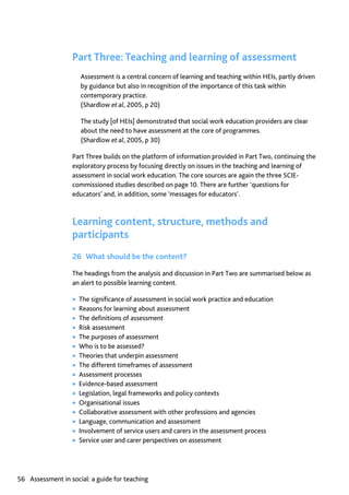 Assessment in Social work: A guide for learning and teaching