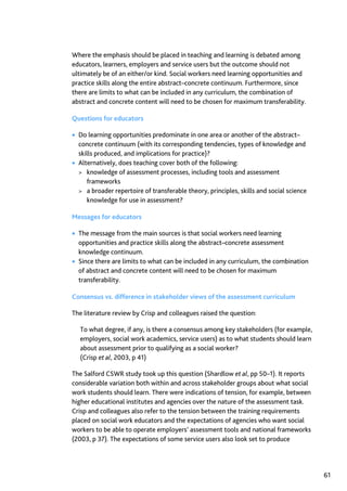 Assessment in Social work: A guide for learning and teaching