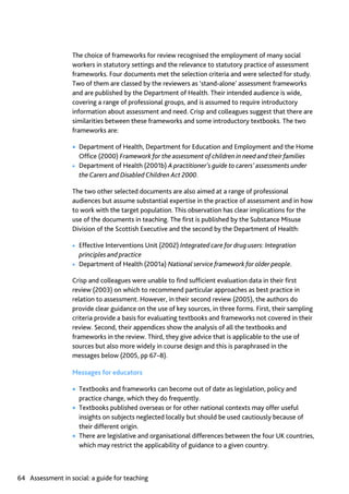 Assessment in Social work: A guide for learning and teaching