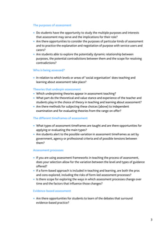 Assessment in Social work: A guide for learning and teaching