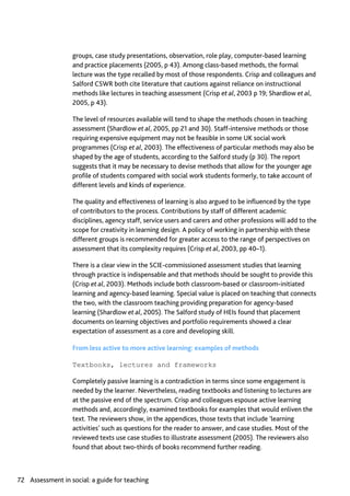 Assessment in Social work: A guide for learning and teaching