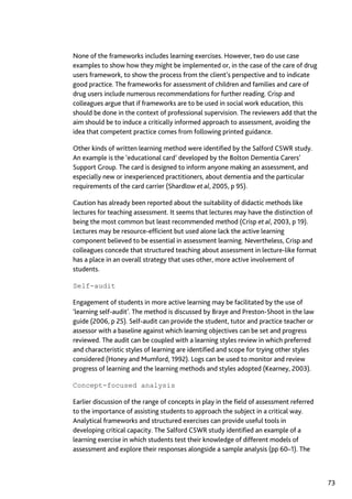 Assessment in Social work: A guide for learning and teaching