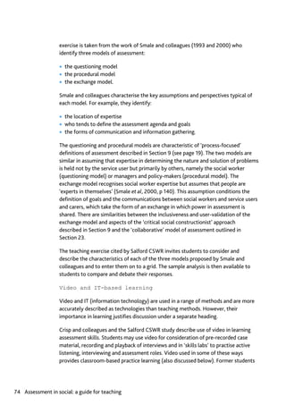 Assessment in Social work: A guide for learning and teaching