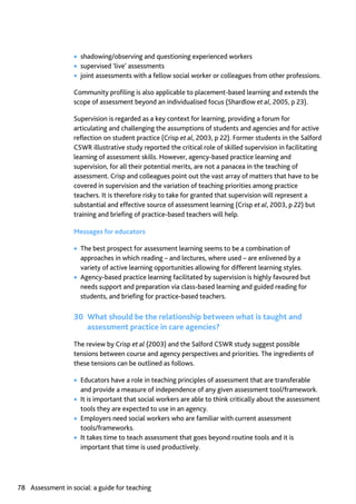 Assessment in Social work: A guide for learning and teaching