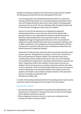 Assessment in Social work: A guide for learning and teaching