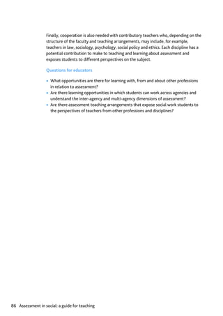 Assessment in Social work: A guide for learning and teaching